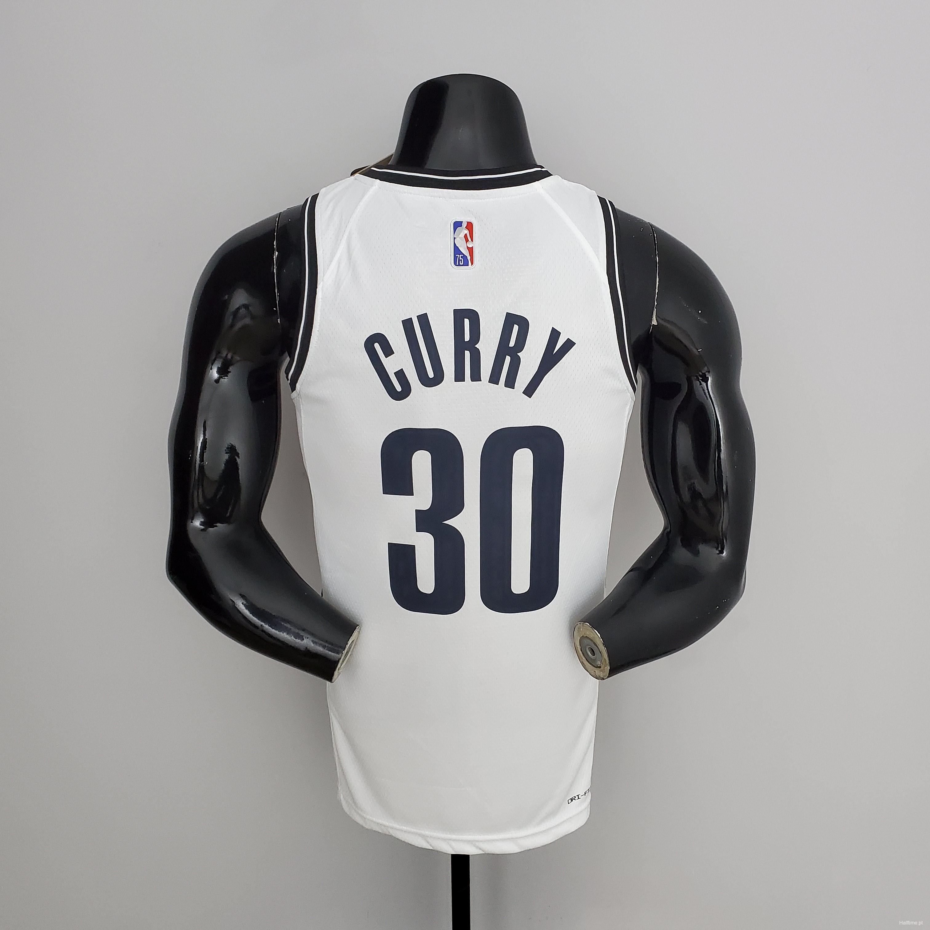 NBA 75th Anniversary Curry #30 Nets White Jersey