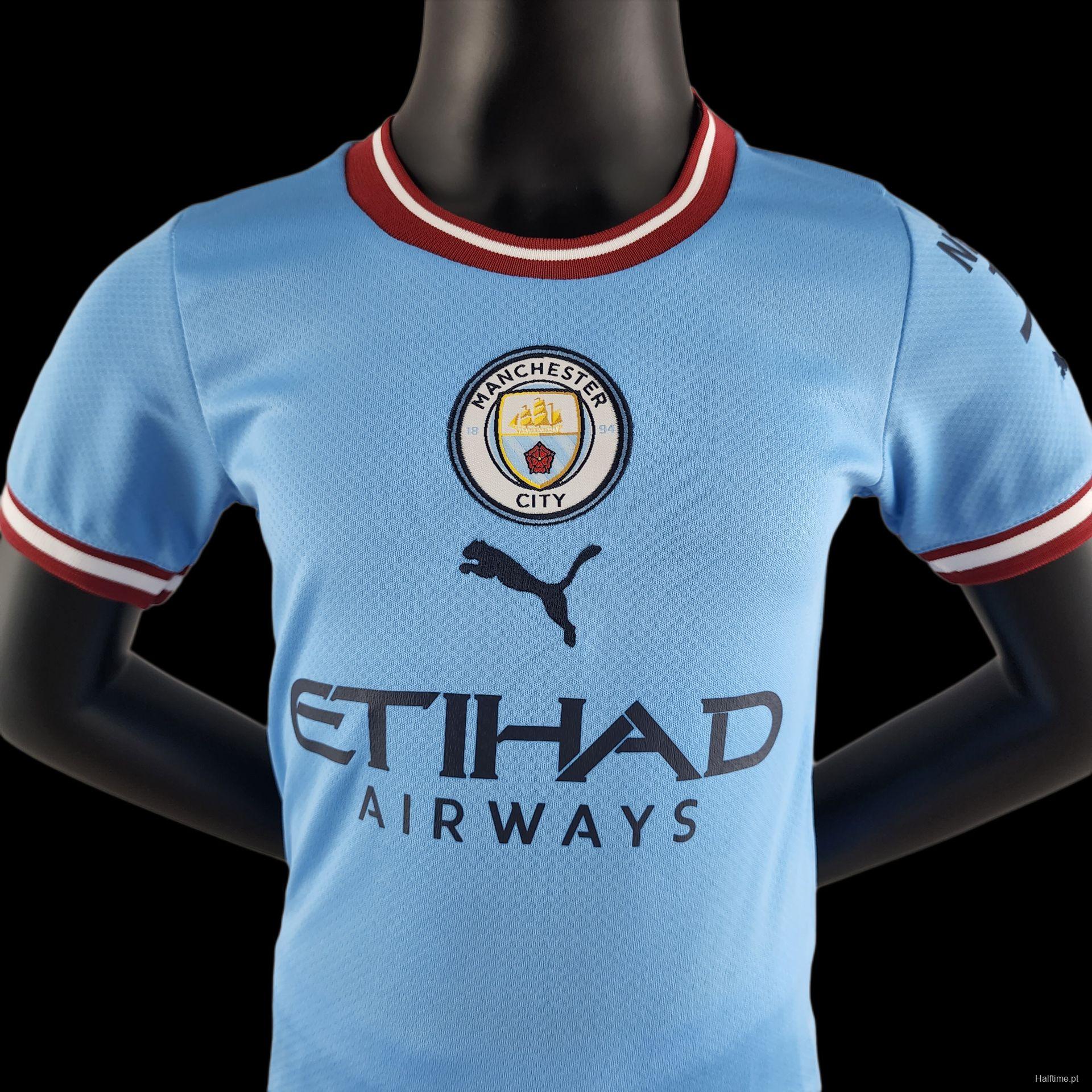 22/23 Kids Kit Manchester City Home Size：16-28 Soccer Jersey