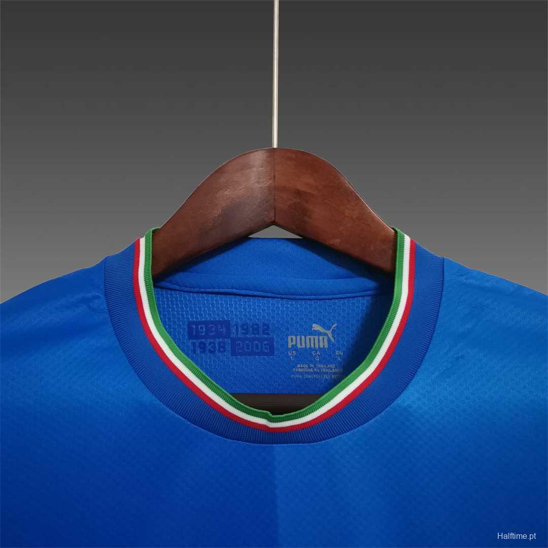 2022 Italy Home Soccer Jersey With Nations League Patch