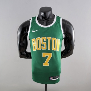 Boston Celtics BROWN#7 Green Gold NBA Jersey