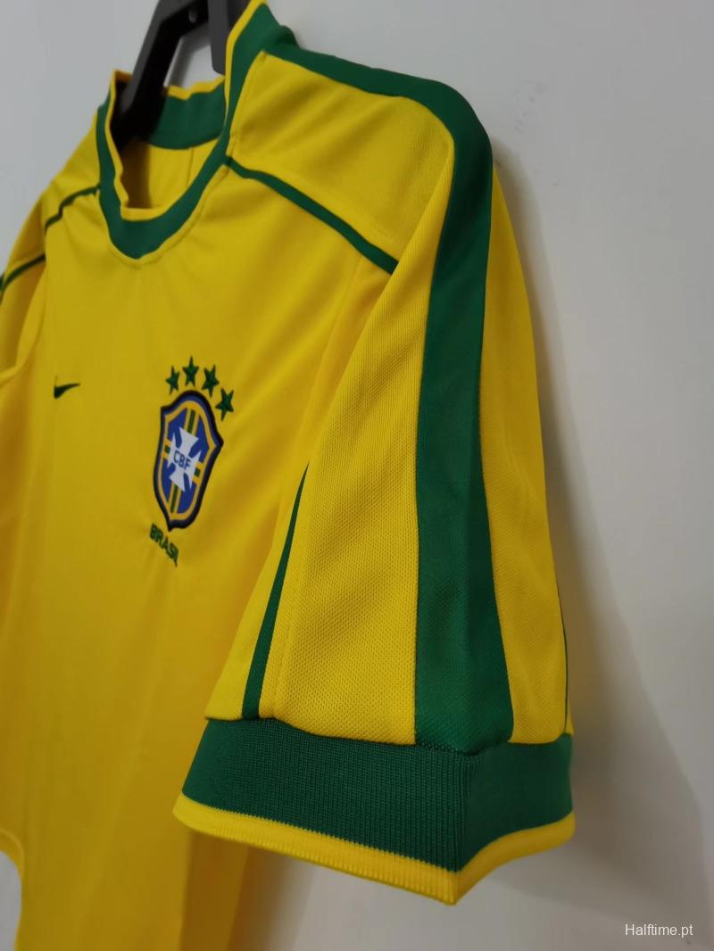 Retro 1998 Brazil Home Soccer Jersey