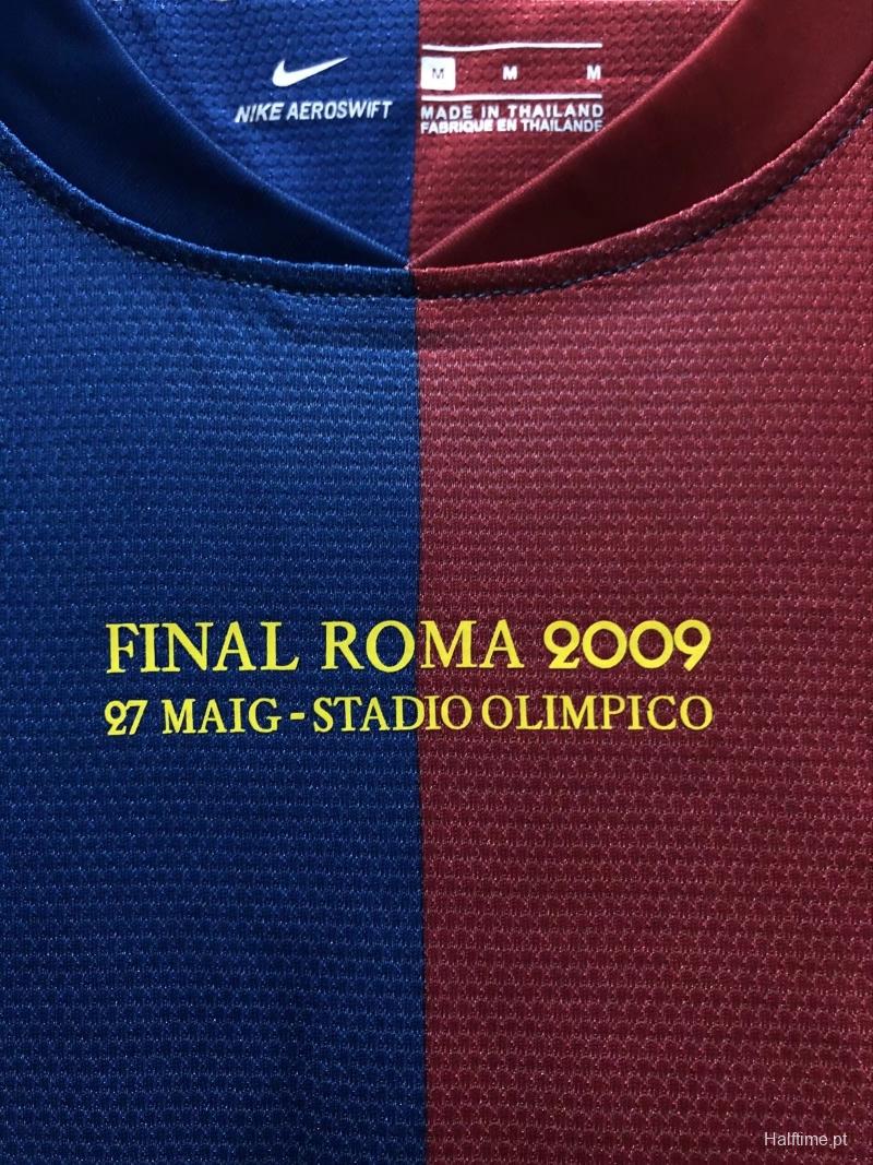 Retro 08/09 Barcelona Home Champions Version Soccer Jersey