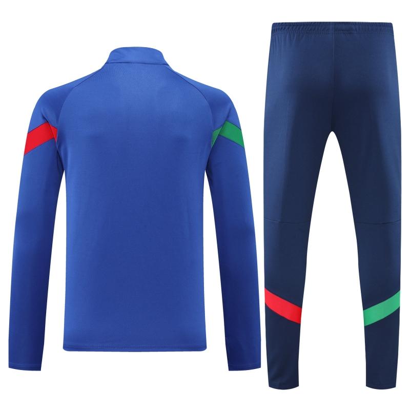 2022 Italy Blue Half Zipper Tracksuit