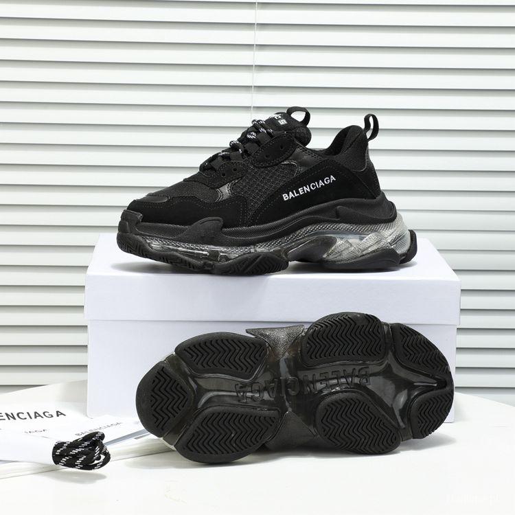 Men/Women Balenciaga Triple S Clear Sole Black/Red/White Sneaker Item 6380380