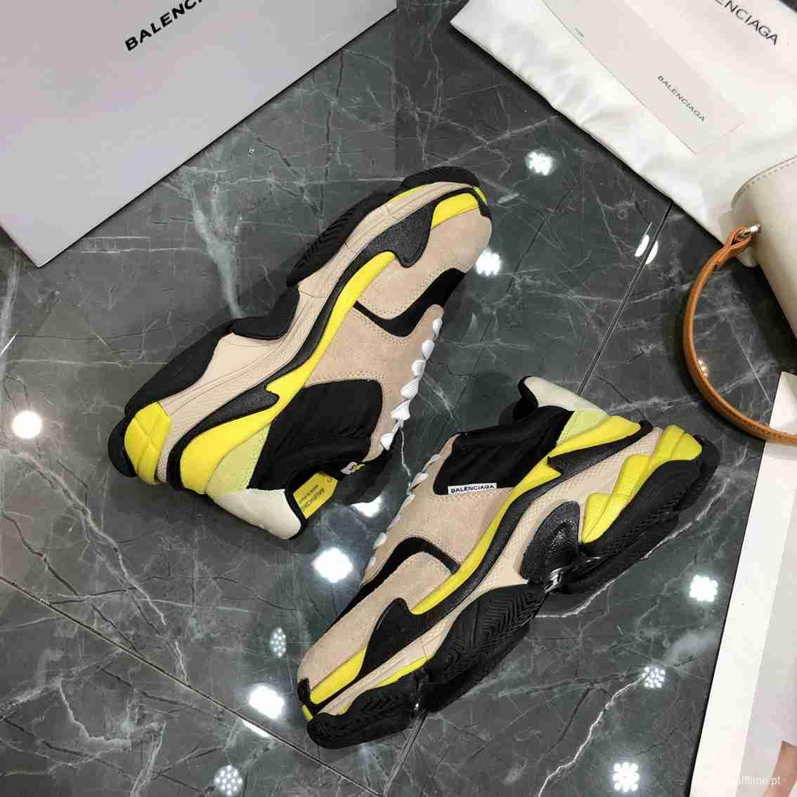 Men/Women Balenciaga Triple S 2.0 Sneaker Black/Brown/Yellow Item 6380340