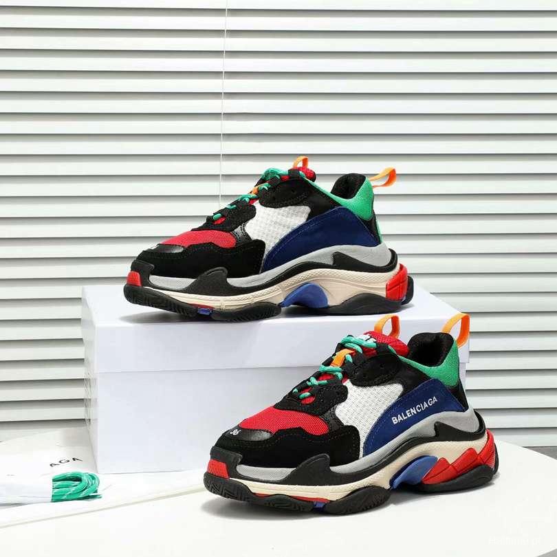 Men/Women Balenciaga Triple S Black/Red/White Sneaker Item 6380400