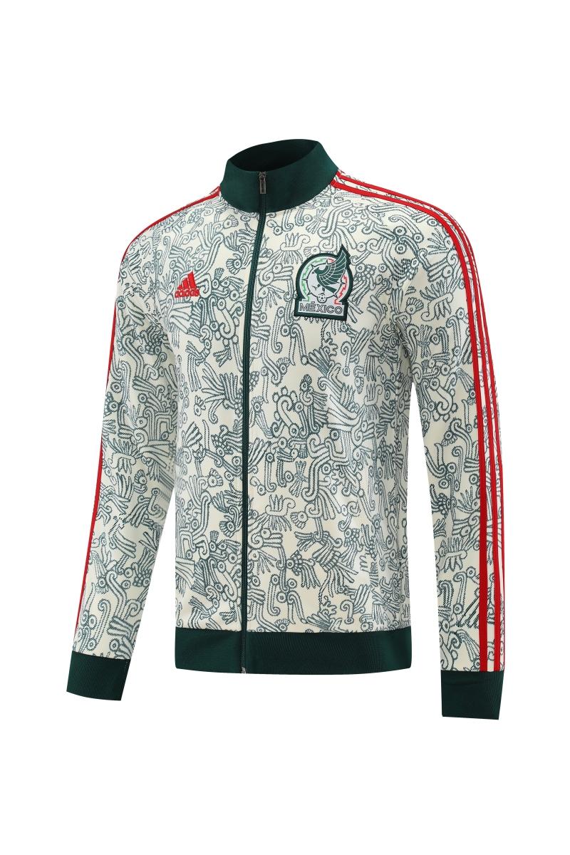 2022 Mexico Milk White Full Zipper Tracksuit