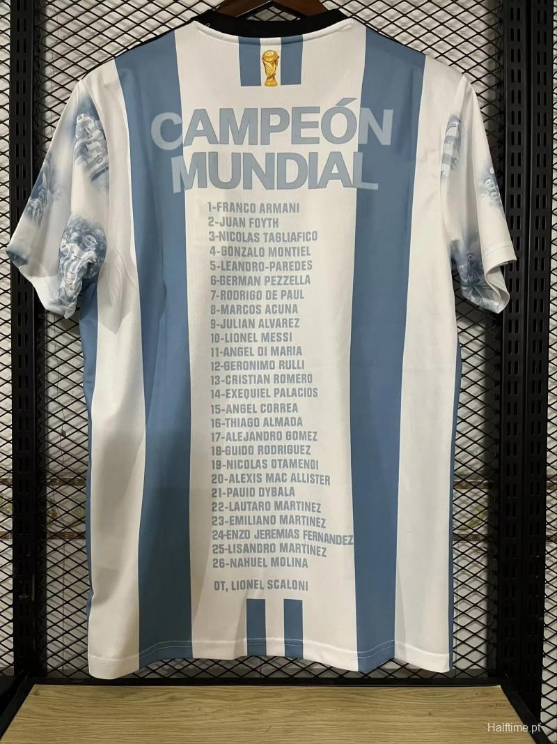 3 Stars 2022 Argentina Campeones Mundo Home Special Jersey