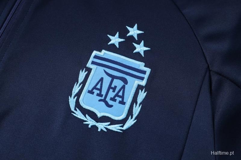 3 Stars 2022 Argentina Navy Full Zipper Tracksuit