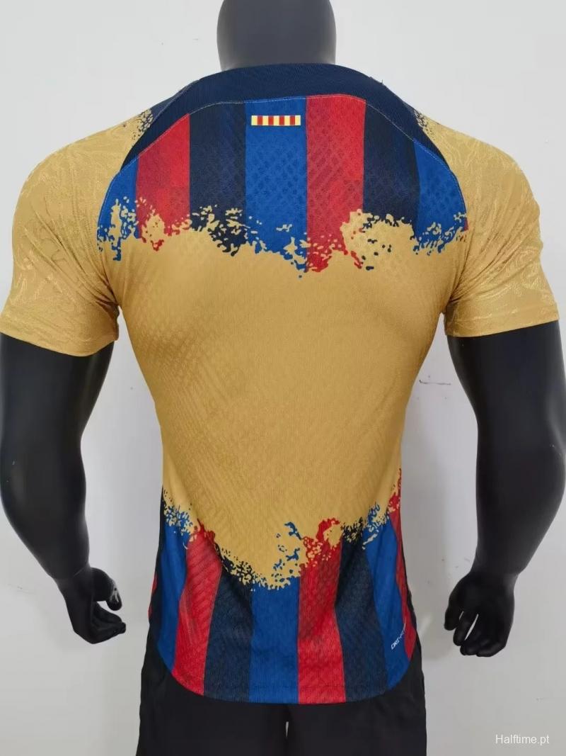 Player Version 23/24 Barcelona Home X Away Mixed Red Yellow Jersey