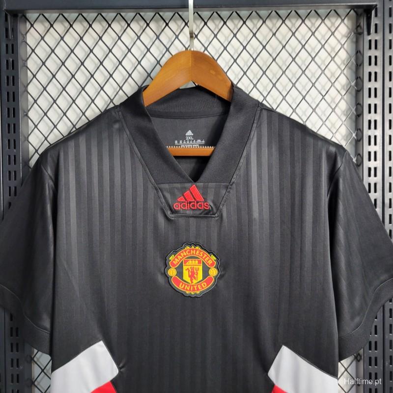 23-24 Manchester United Black ICON Jersey Embroidery Logo