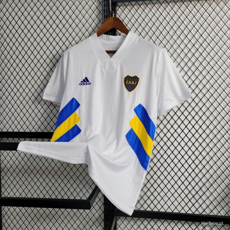 23-24 Boca Juniors White Icon Jersey with Embroidery logo