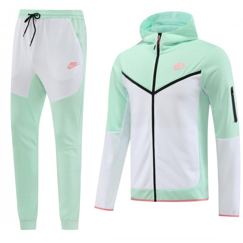 2023 Nike White Green Full Zipper Hoodie Jacket +Pants