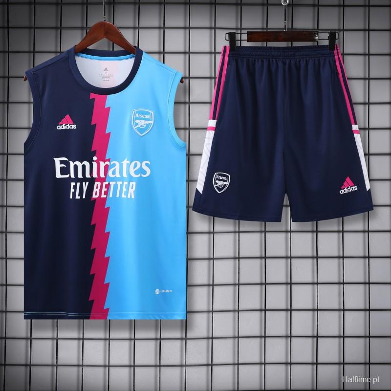 23-24 Arsenal Blue/Navy Vest Jersey+Shorts