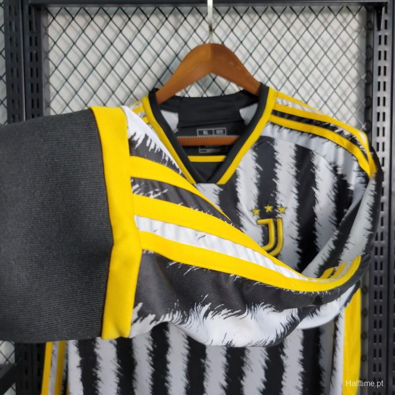 23-24 Juventus Home Long Sleeve Jersey