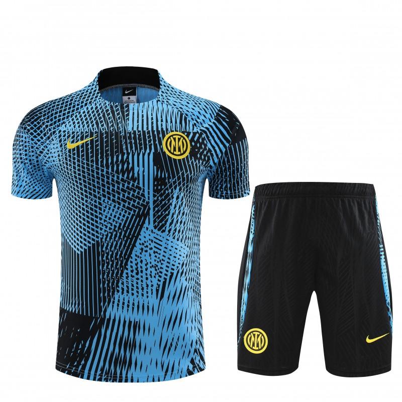 23 24 Inter Milan Black Blue Short Sleeve+Shorts