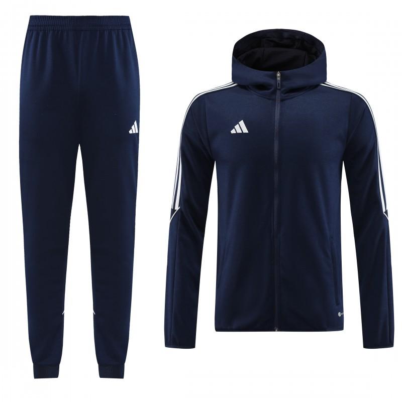 2023 Adidas Navy Hoodie Full Zipper Jacket +Pants