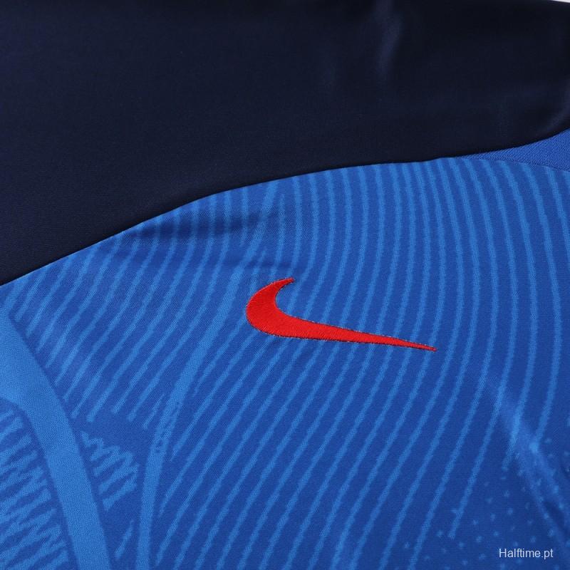 2024 Nike Blue/Navy Half Zipper Jacket+Pants