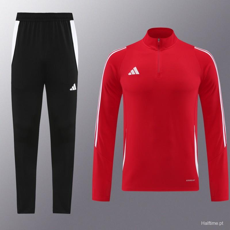 2024 Adidas Red Half Zipper Jacket+Pants