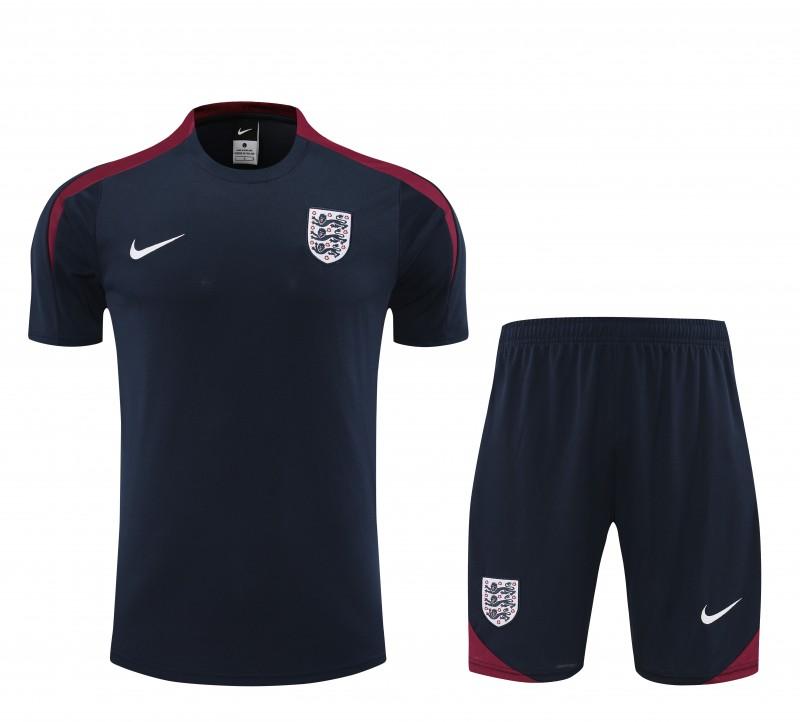 2024 England Navy Cotton Short Sleeve Jersey+Shorts