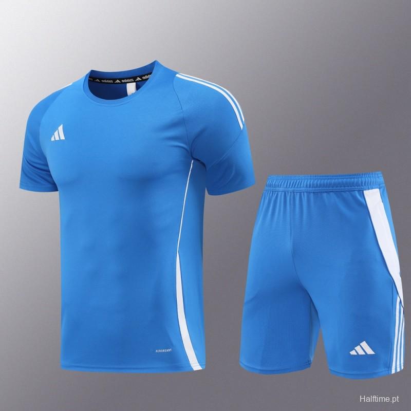 2024 Adidas Blue Short Sleeve Jersey+Shorts