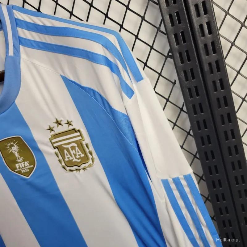 2024 Argentina Home Long Sleeve Jersey With Champion Patch