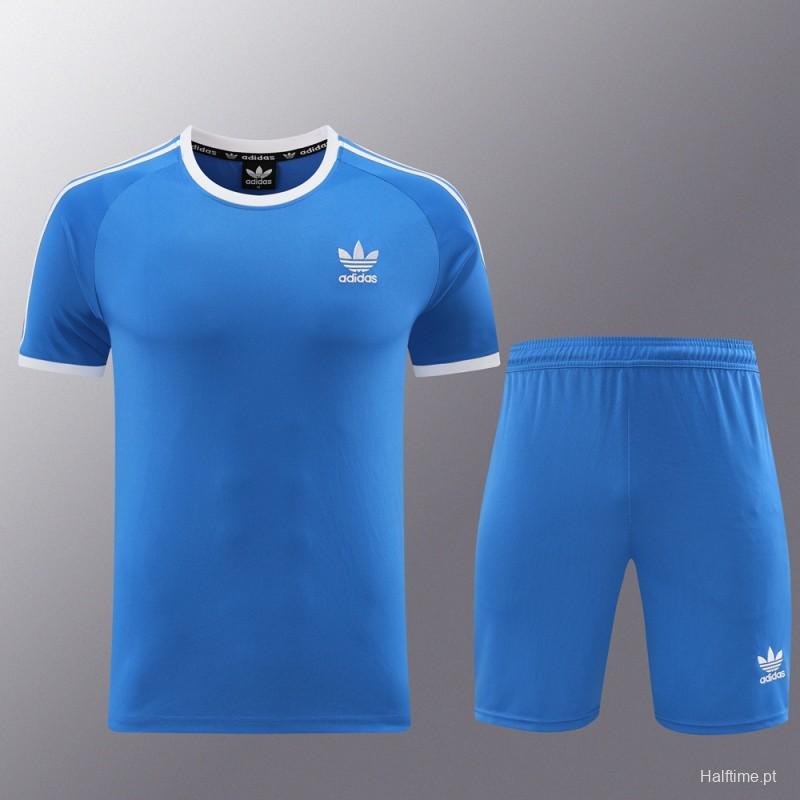 24/25 Adidas Original Blue Short Sleeve Jersey+Shorts