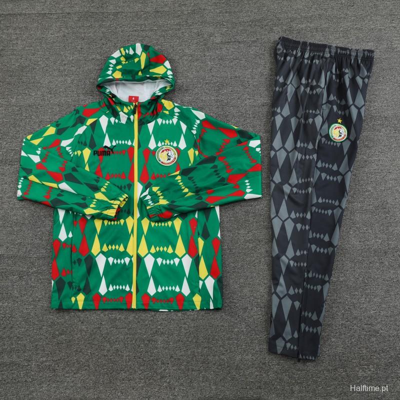 2024 Senegal Green Hoodie Full Zipper Jacket +Long Pants