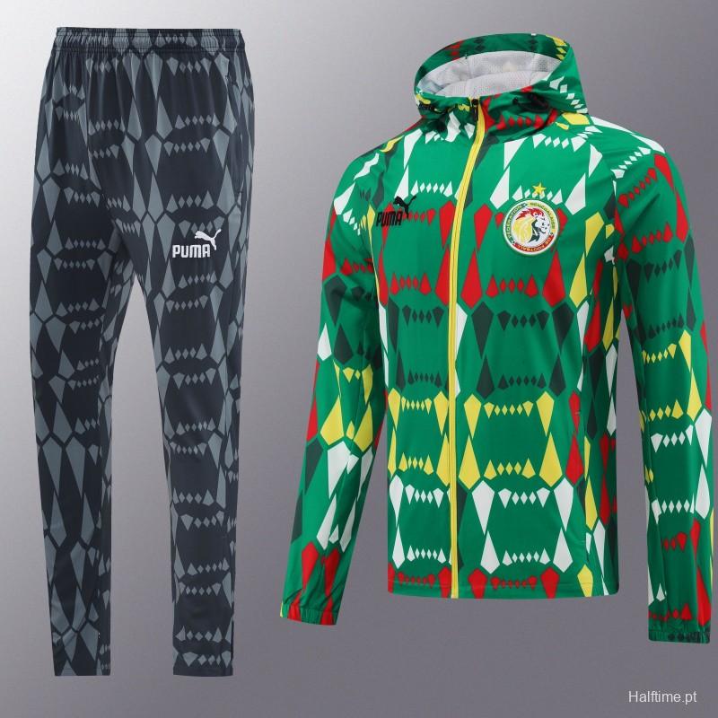 2024 Senegal Green Hoodie Full Zipper Jacket +Long Pants