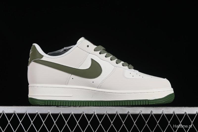 Supreme x Nike Air Force 1'07 Low Beige Green Casual Sneakers with Zoom Air Cushion - HD1968-008