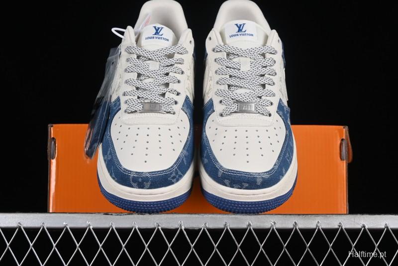 Nike Air Force 1 '07 Low LV Collaboration - Fluorescent Tie-Dye Denim Low-Top Casual Sneakers DD8686-400