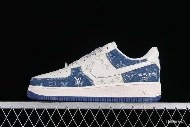 Nike Air Force 1 '07 Low LV Collaboration - Fluorescent Tie-Dye Denim Low-Top Casual Sneakers DD8686-400