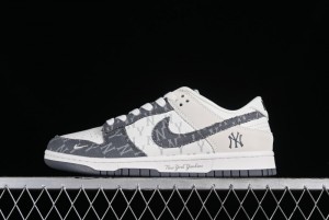 Nike SB Dunk Low MLB Collaboration - Grey Denim Anniversary Custom Low-Top Casual Skate Shoes - DQ1098-347