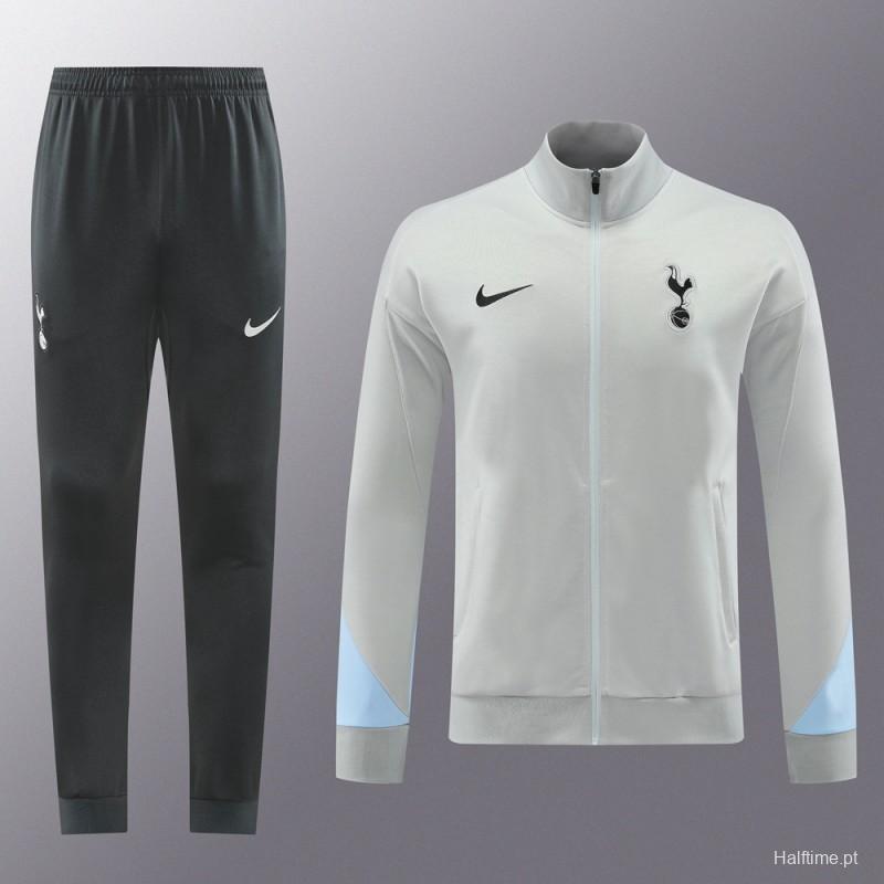 24/25 Tottenham Hotspur Grey Full Zipper Jacket +Long Pants