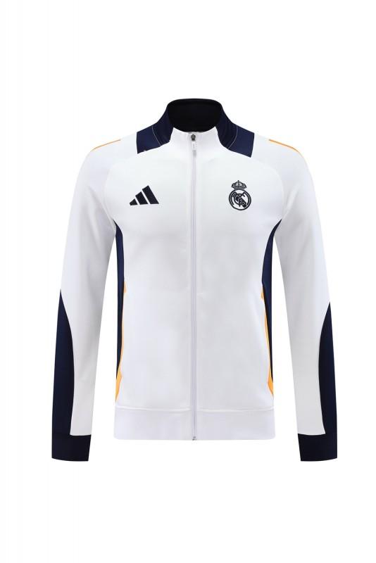 24/25 Real Madrid White Full Zipper Jacket +Long Pants