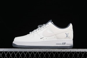 Nike Air Force 1 '07 Low LV Collaboration - Beige Grey Double Swoosh Low-Top Casual Sneakers - XZ6188-006