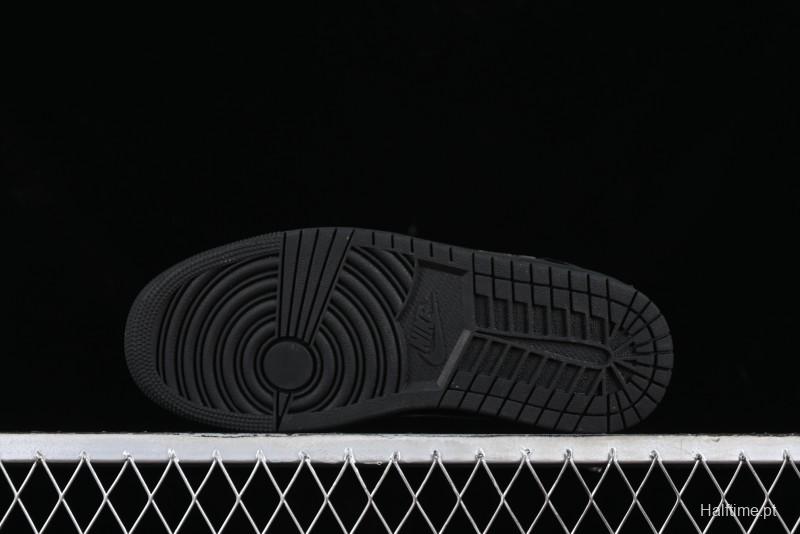 Nike Air Jordan 1 Low "Black Croc" Casual Sneakers with Crocodile-Embossed Leather - HJ7743-010
