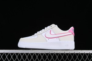 Nike Air Force 1 '07 Low Grey White Pink Casual Sneakers - HM3694-011