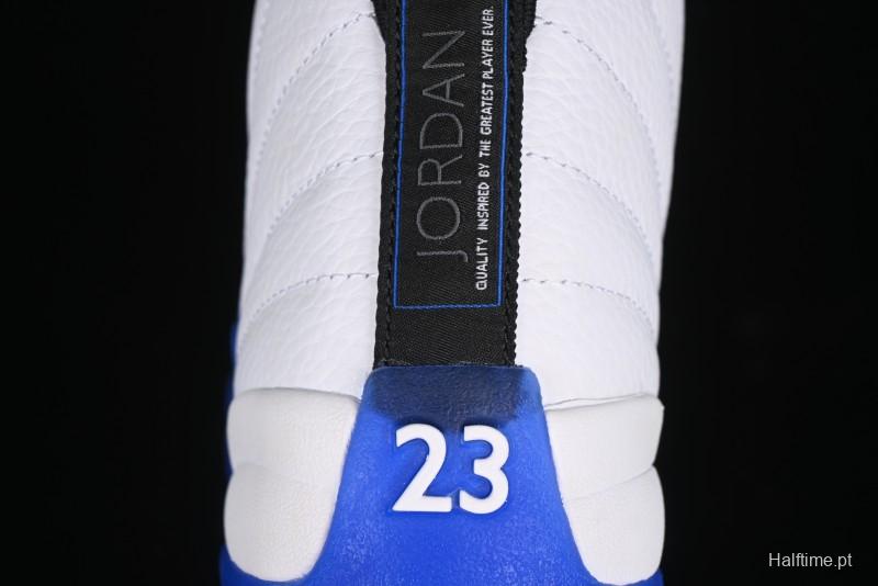 Nike Air Jordan 12 Retro Basketball Shoes in White Blue - CT8013-140