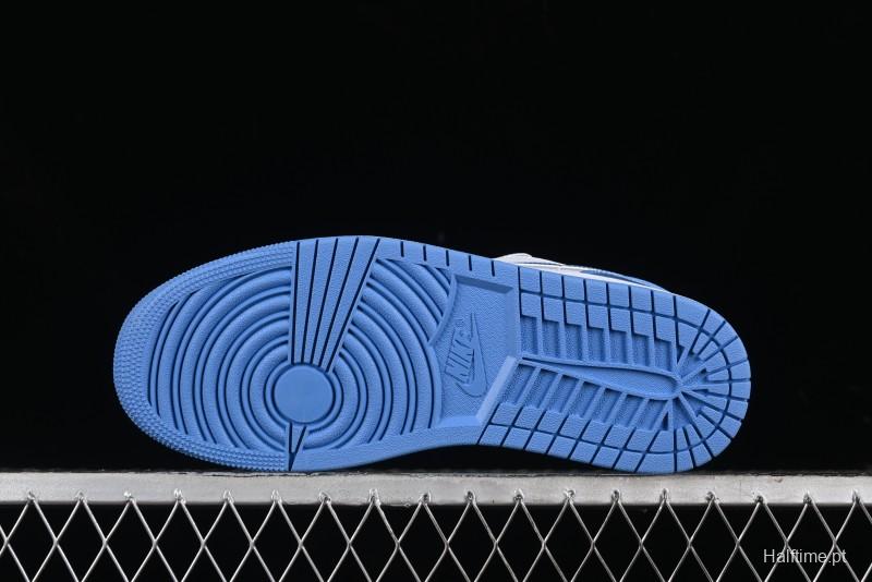 Nike Air Jordan 1 Low AJ1 Patent Blue Casual Sneakers - FZ2138-114