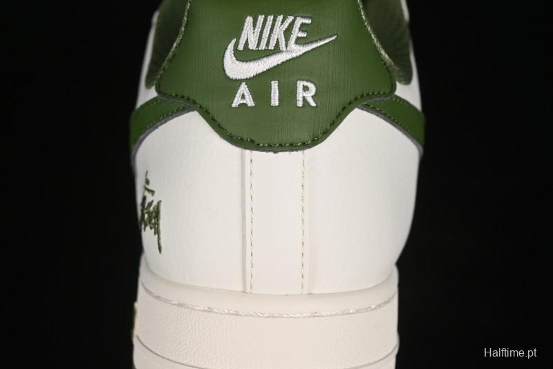 Nike Air Force 1'07 Low Stussy Collaboration - White Mint Green Low-Top Casual Sneakers - XZ3328-003