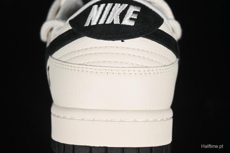 Nike SB Dunk Low Violent Bear Series - Lace-Up Beige with Black Swoosh Anniversary High-End Custom Low-Top Casual Sneakers - SJ2068-291