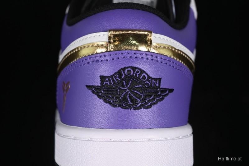 Nike Air Jordan 1 Low AJ1 Retro Basketball Shoes Lakers Purple Gold Kobe Tribute - DC2024-028