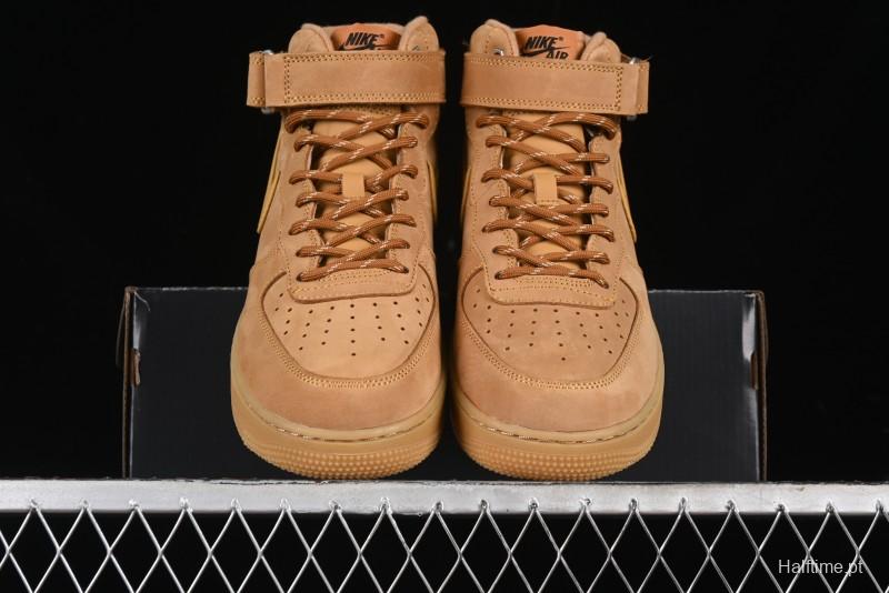 Nike Air Force 1 '07 Mid Suede Casual Sneakers in Wheat - DJ9158-200
