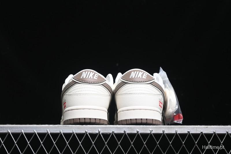 Nike SB Dunk Low Stone Island Supreme Collaboration - Beige Brown Sole Anniversary High-End Custom Low-Top Casual Sneakers - BB9866-008