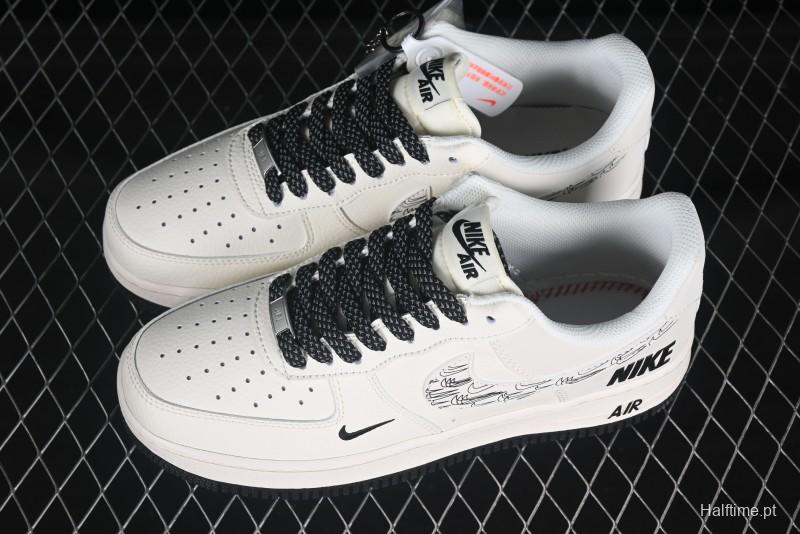 Nike Air Force 1 '07 Low Casual Sneakers with Multi-Swoosh Design - HH7518-046