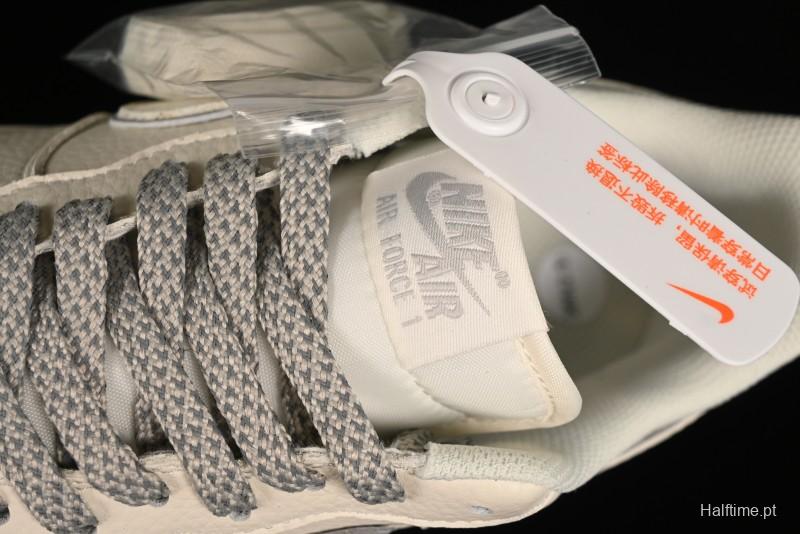 Nike Air Force 1 '07 Low Classic Grey Silver Swoosh Starry Sneakers - MJ0319-023