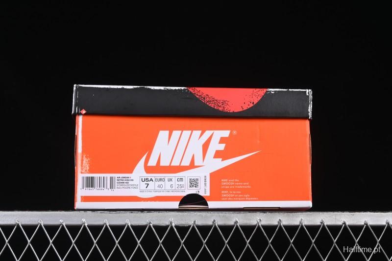 Nike Air Jordan 1 High OG "UNC Reimagined" Retro Basketball Shoes with Cracked Leather and Vintage Midsole - DZ5485-402