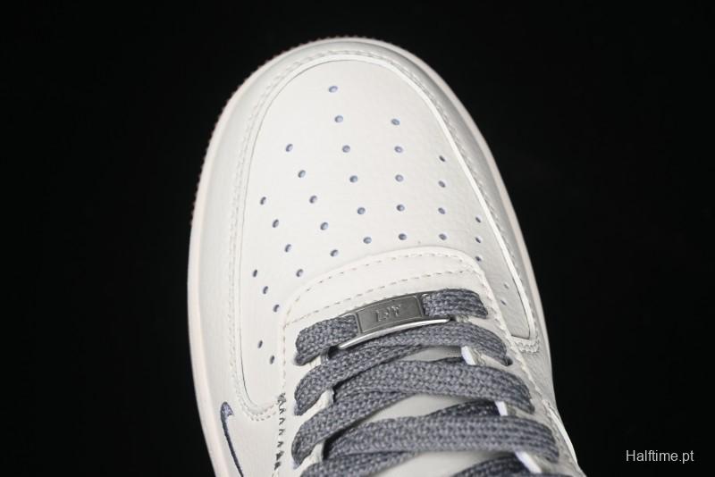 Nike Air Force 1 '07 Low Stussy Collaboration - Grey Swoosh Casual Sneakers - XZ6188-256