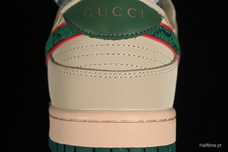 Nike SB Dunk Low Gucci Collaboration - Anniversary High-End Customized Low-Top Casual Sneakers - DQ1098-357